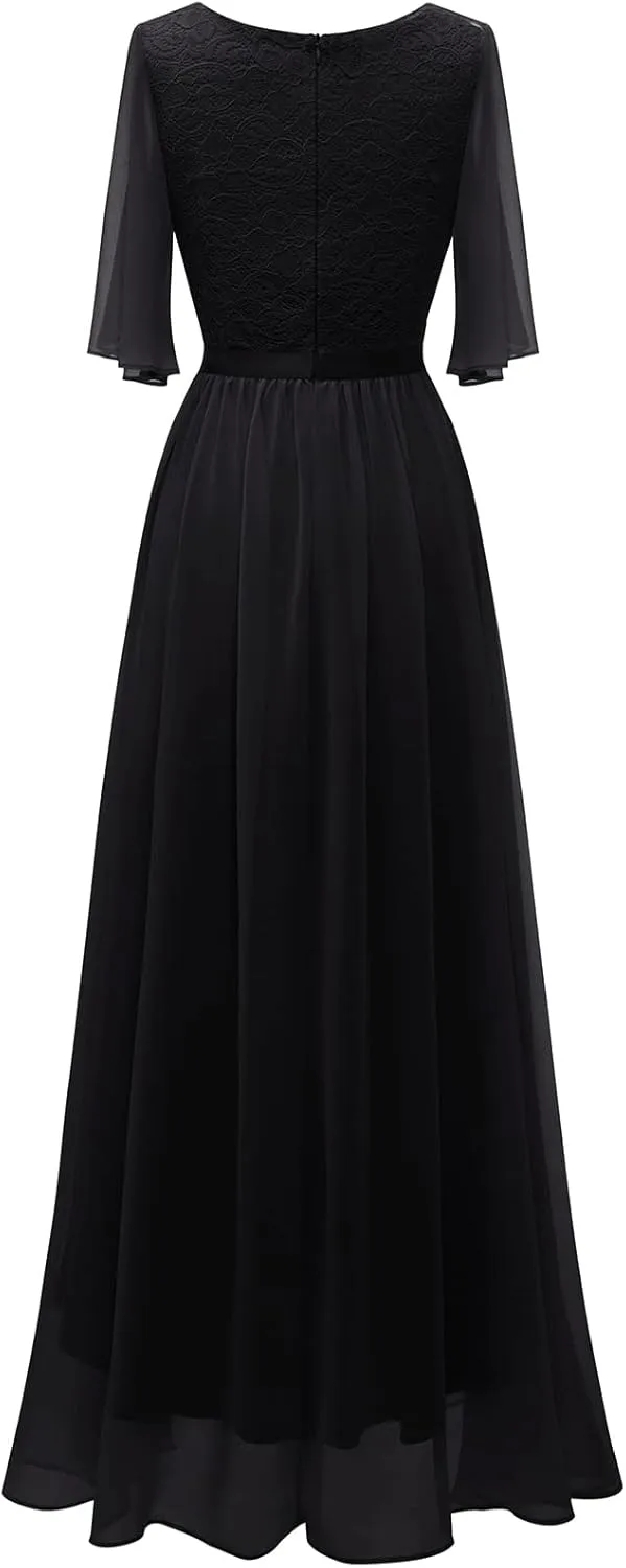 Bbonlinedress Womens Lace Bridesmaid Formal Evening Gowns Prom Chiffon Wedding Guest Dress