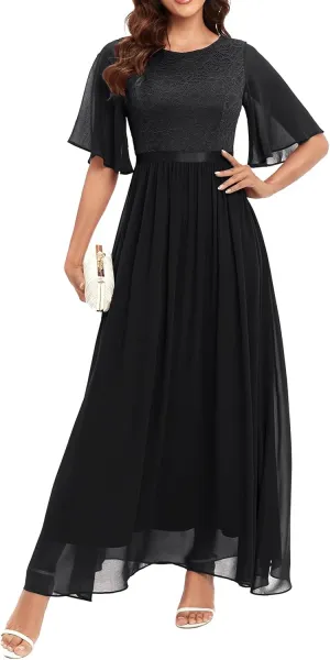 Bbonlinedress Womens Lace Bridesmaid Formal Evening Gowns Prom Chiffon Wedding Guest Dress