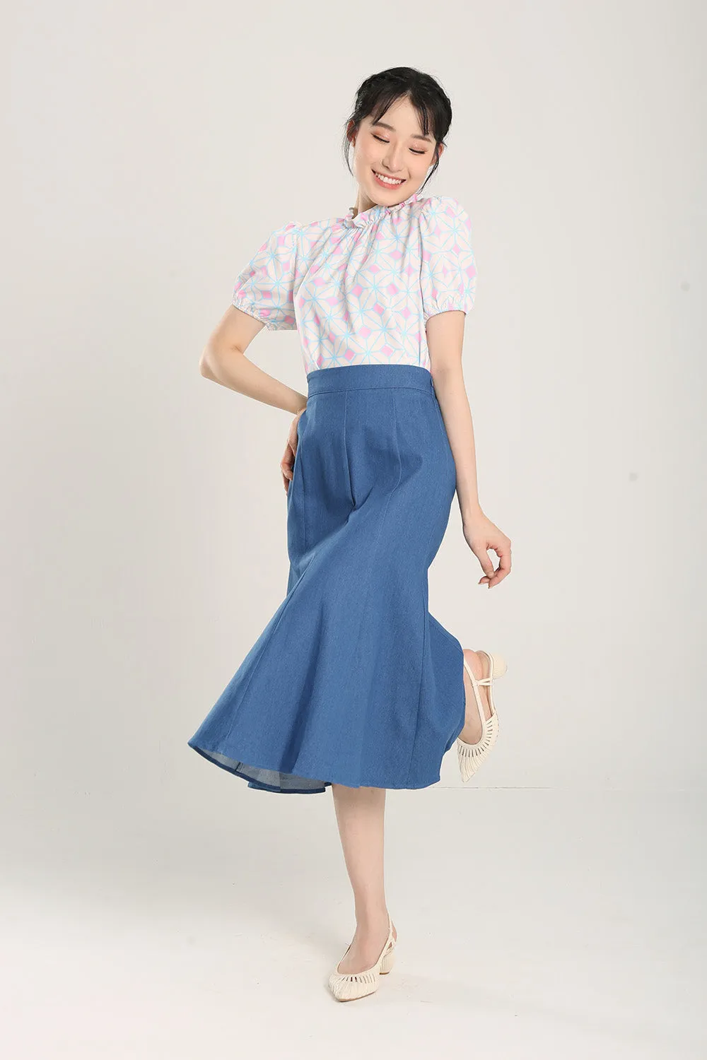 Berenice Midi Skirts in Denim