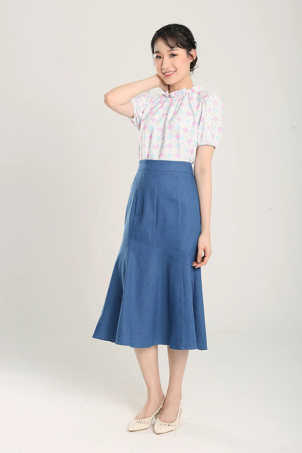 Berenice Midi Skirts in Denim