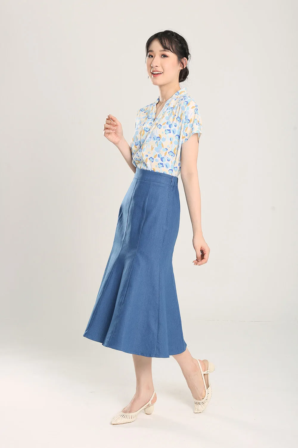 Berenice Midi Skirts in Denim
