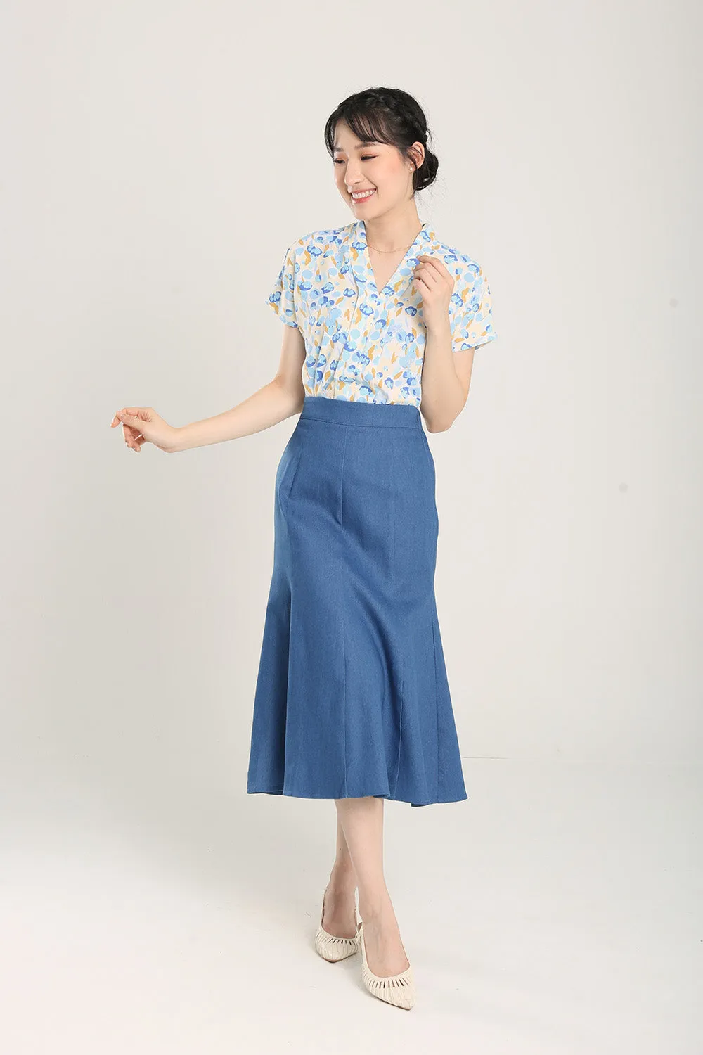 Berenice Midi Skirts in Denim