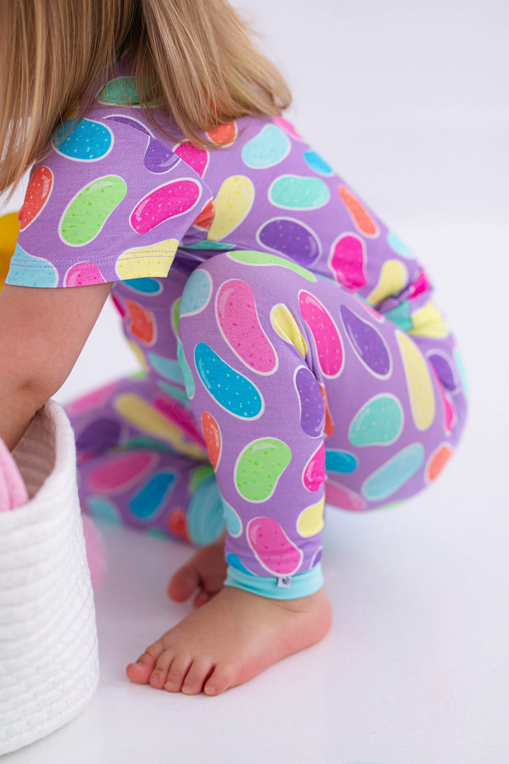 Birdie Bean Easter Jellybeans Julie Print 2-piece Short Sleeve Kids Pajamas with Pants