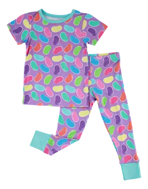 Birdie Bean Easter Jellybeans Julie Print 2-piece Short Sleeve Kids Pajamas with Pants