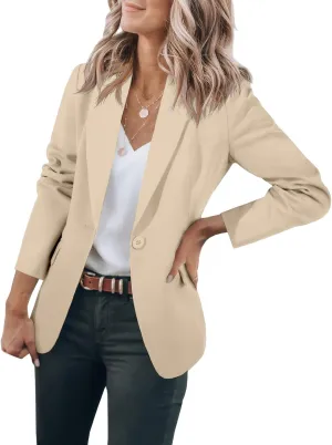 Blazers for Women Business Casual Open Front Long Sleeve Notch Lapel Office Blazer Jacket Work Office Suit Jackets Top