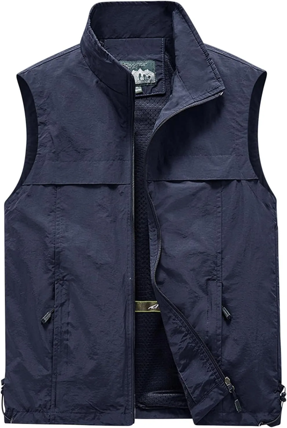 Cambkatl Men's Multi-Pockets Vest - Full Zipper Stand Collar Sleeveless Outerwear - Fishing Travel Utility Vest Gilet