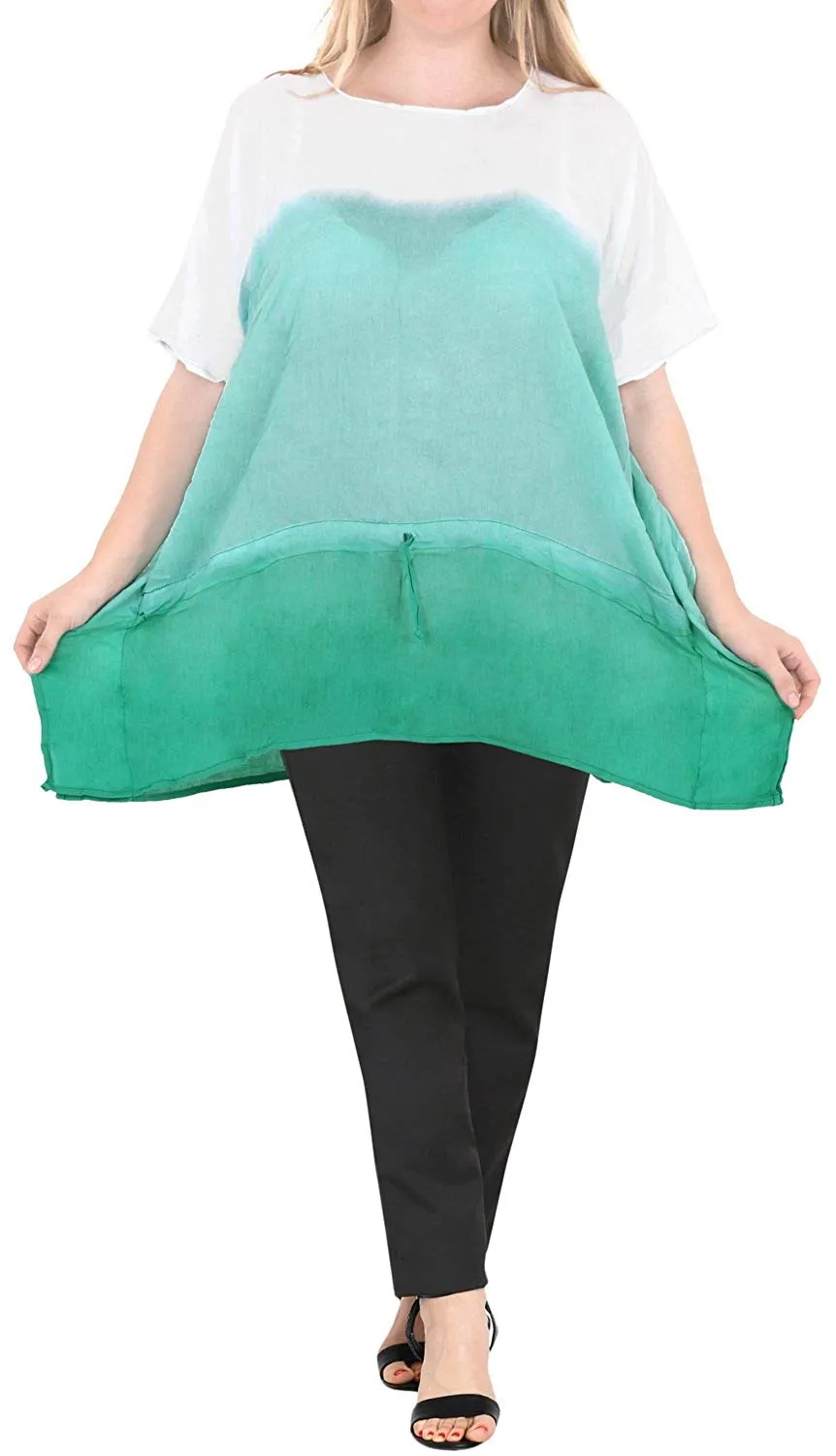 Casual Loose Fit Plus Kimono Loose Beachwear Women's Casual Top Green 14 - 18
