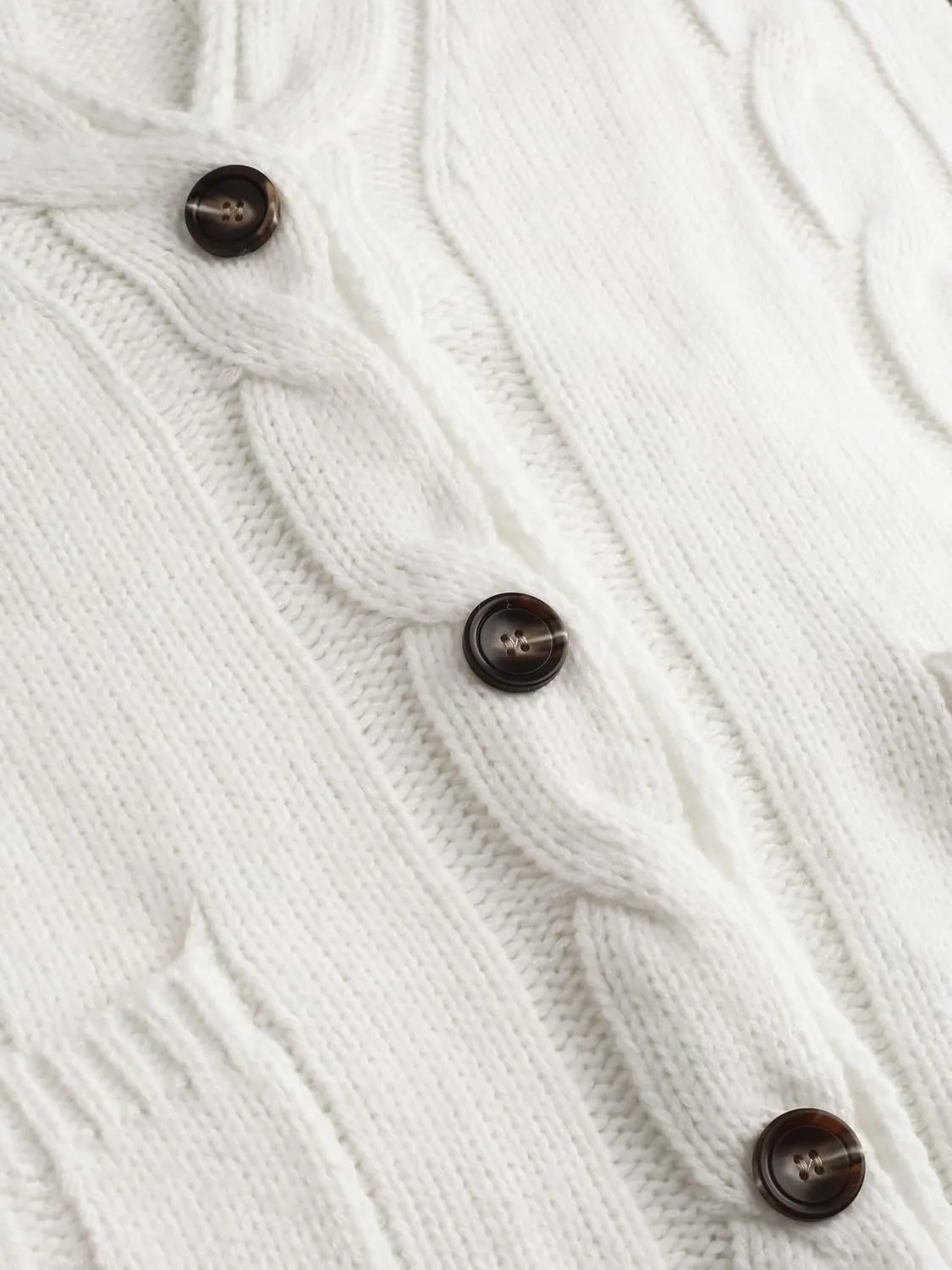 CIDER Cardigan Sweater for Women V Neck Cable Knit Long Sleeve Button Down Tops with Pockets