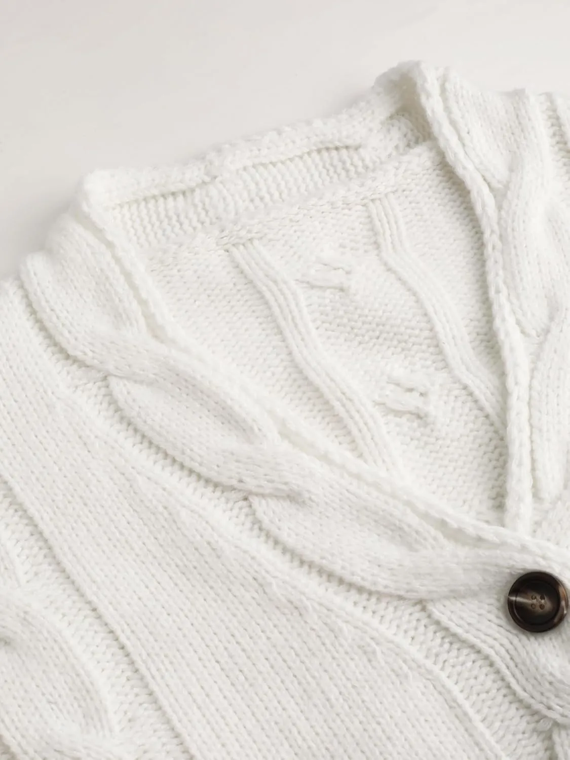 CIDER Cardigan Sweater for Women V Neck Cable Knit Long Sleeve Button Down Tops with Pockets
