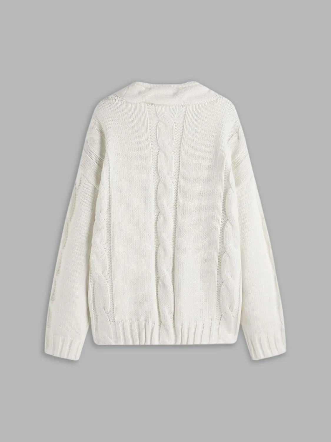 CIDER Cardigan Sweater for Women V Neck Cable Knit Long Sleeve Button Down Tops with Pockets