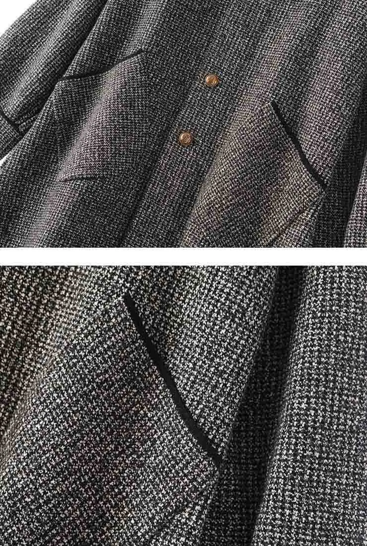 Classic Gray Mid-length Cashmere Coat