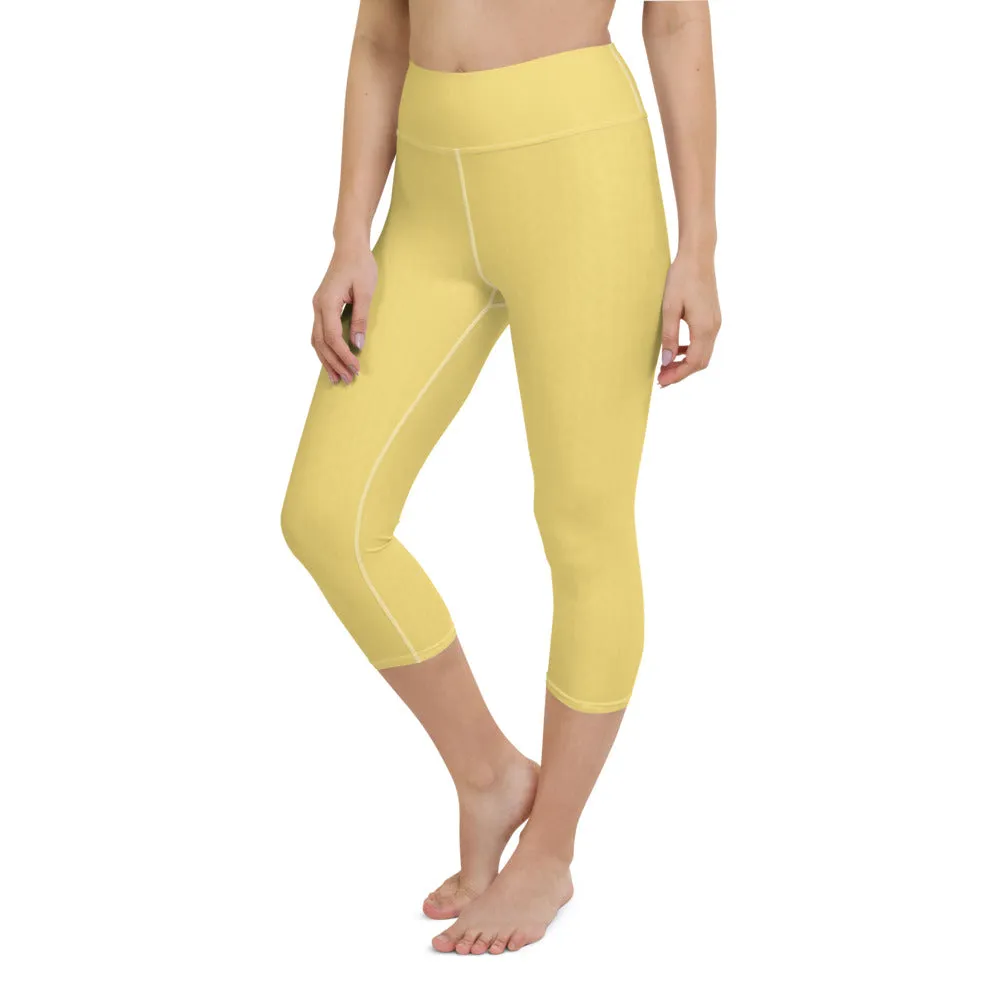 Daisy Yellow High Waist Capri