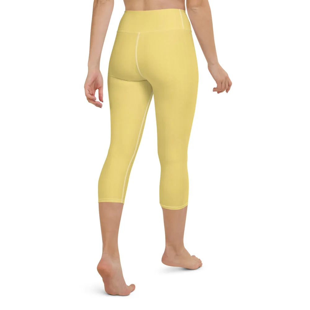 Daisy Yellow High Waist Capri