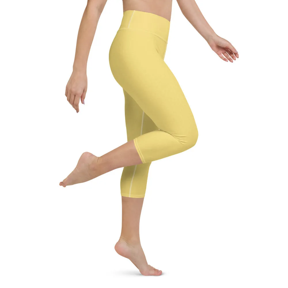 Daisy Yellow High Waist Capri