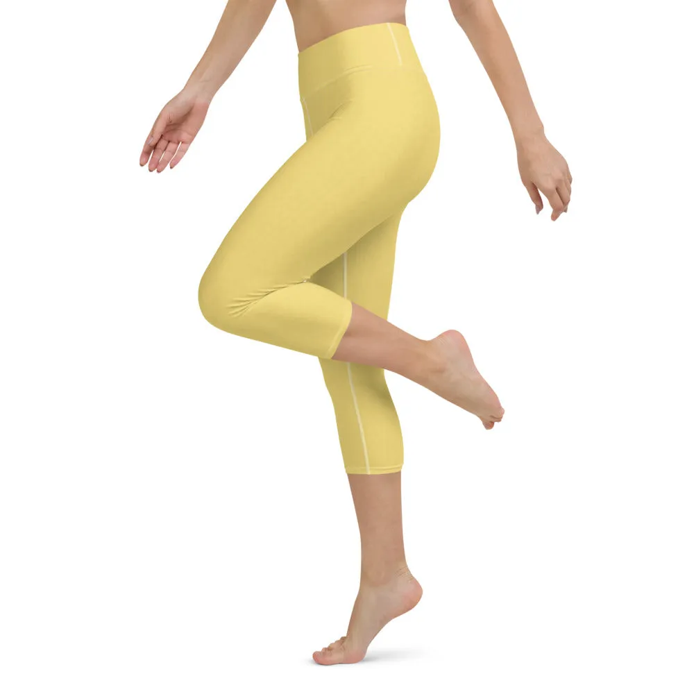 Daisy Yellow High Waist Capri