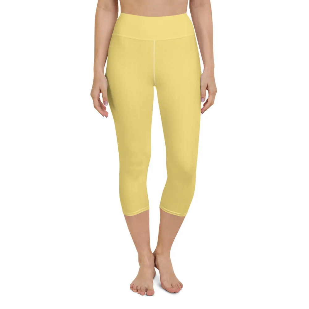 Daisy Yellow High Waist Capri