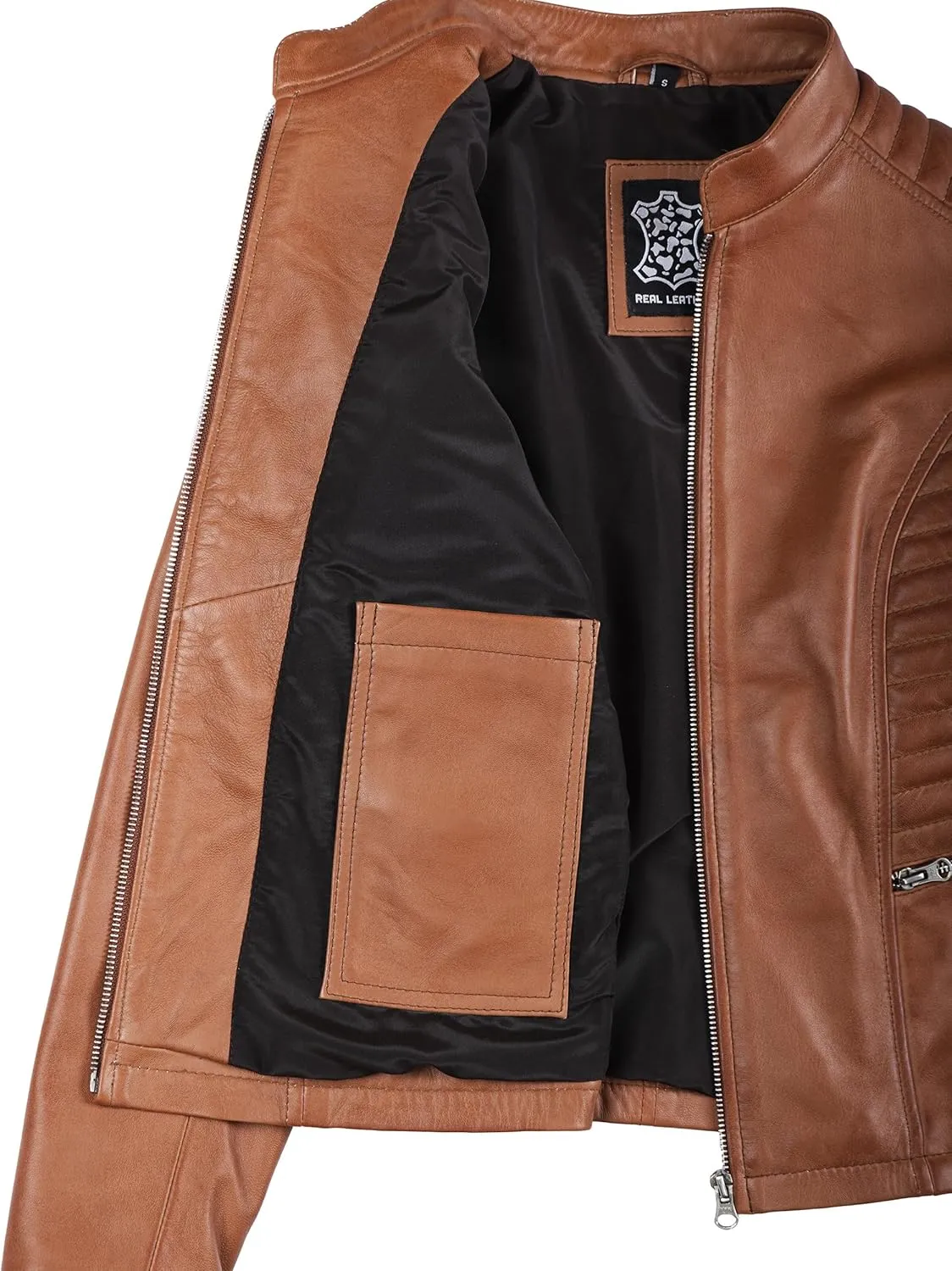Decrum Leather Jacket Women - Casual Real Lambskin Womens Leather Jacket