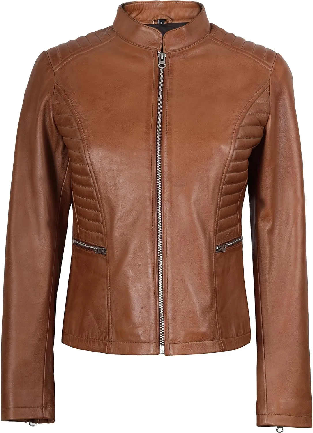 Decrum Leather Jacket Women - Casual Real Lambskin Womens Leather Jacket