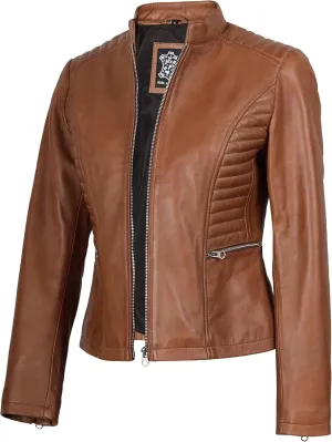 Decrum Leather Jacket Women - Casual Real Lambskin Womens Leather Jacket