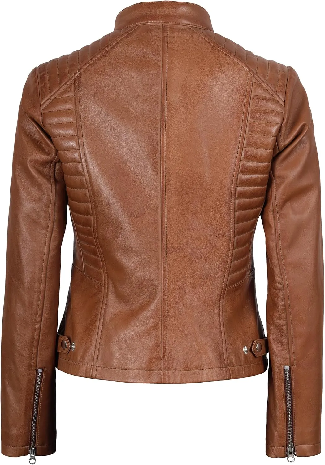 Decrum Leather Jacket Women - Casual Real Lambskin Womens Leather Jacket