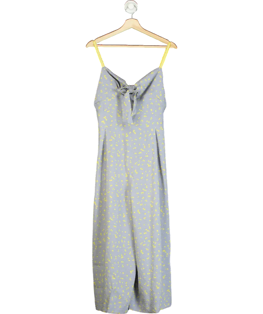 Free People Blue / Grey Coming Home Romper Jumpsuit UK M