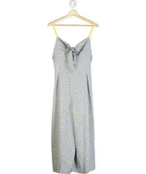 Free People Blue / Grey Coming Home Romper Jumpsuit UK M