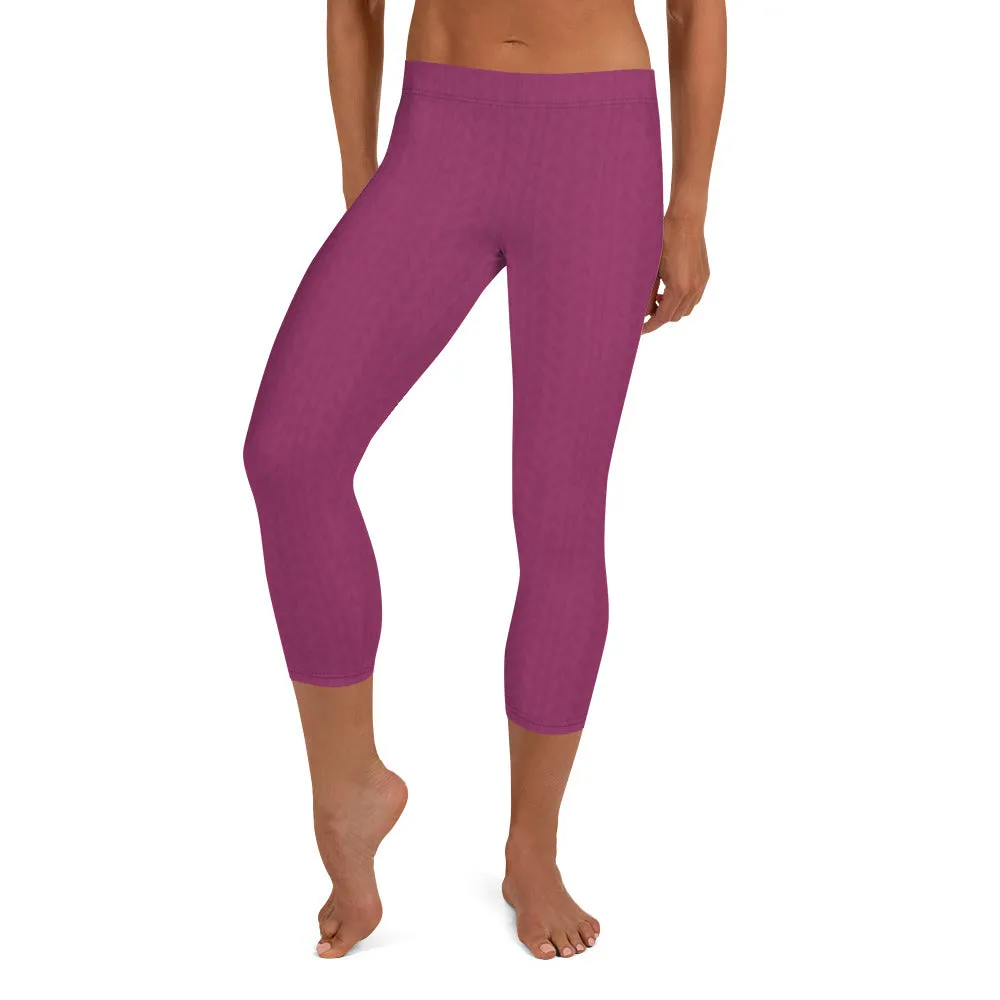Hibiscus Purple Low Waist Capri