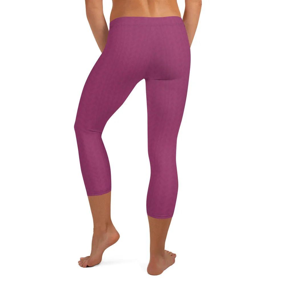 Hibiscus Purple Low Waist Capri