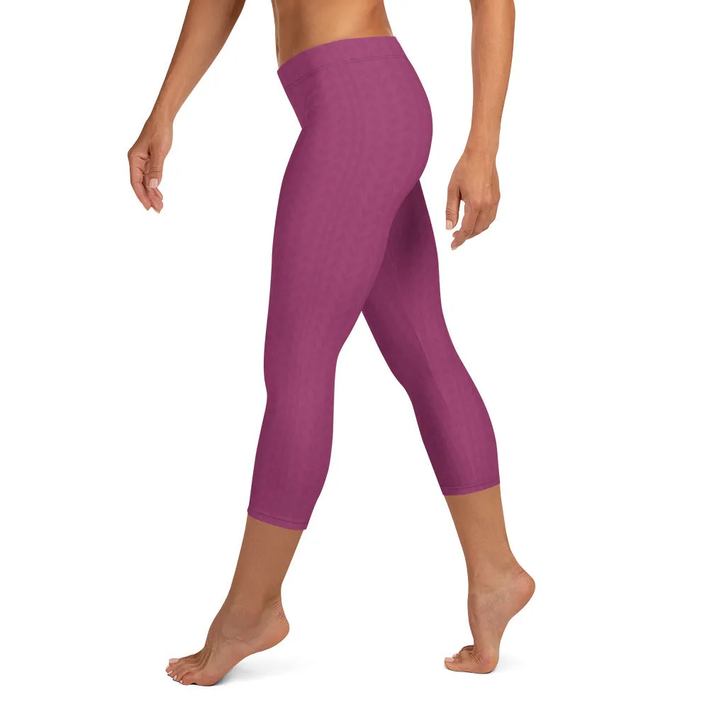 Hibiscus Purple Low Waist Capri