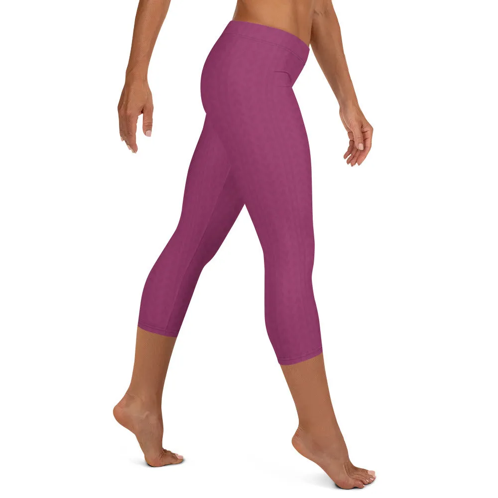 Hibiscus Purple Low Waist Capri