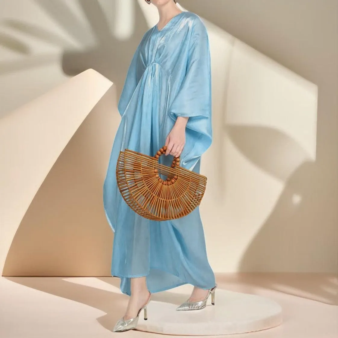 Loose Batwing Sleeve Long Dress Middle East Women's Robe
