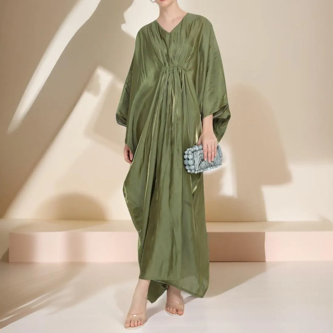 Loose Batwing Sleeve Long Dress Middle East Women's Robe
