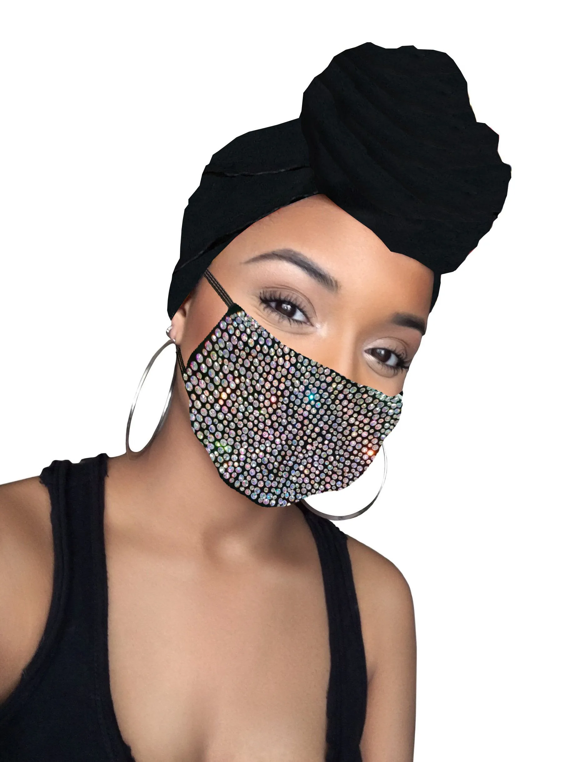 Midnight Black diamond Head wrap & mask
