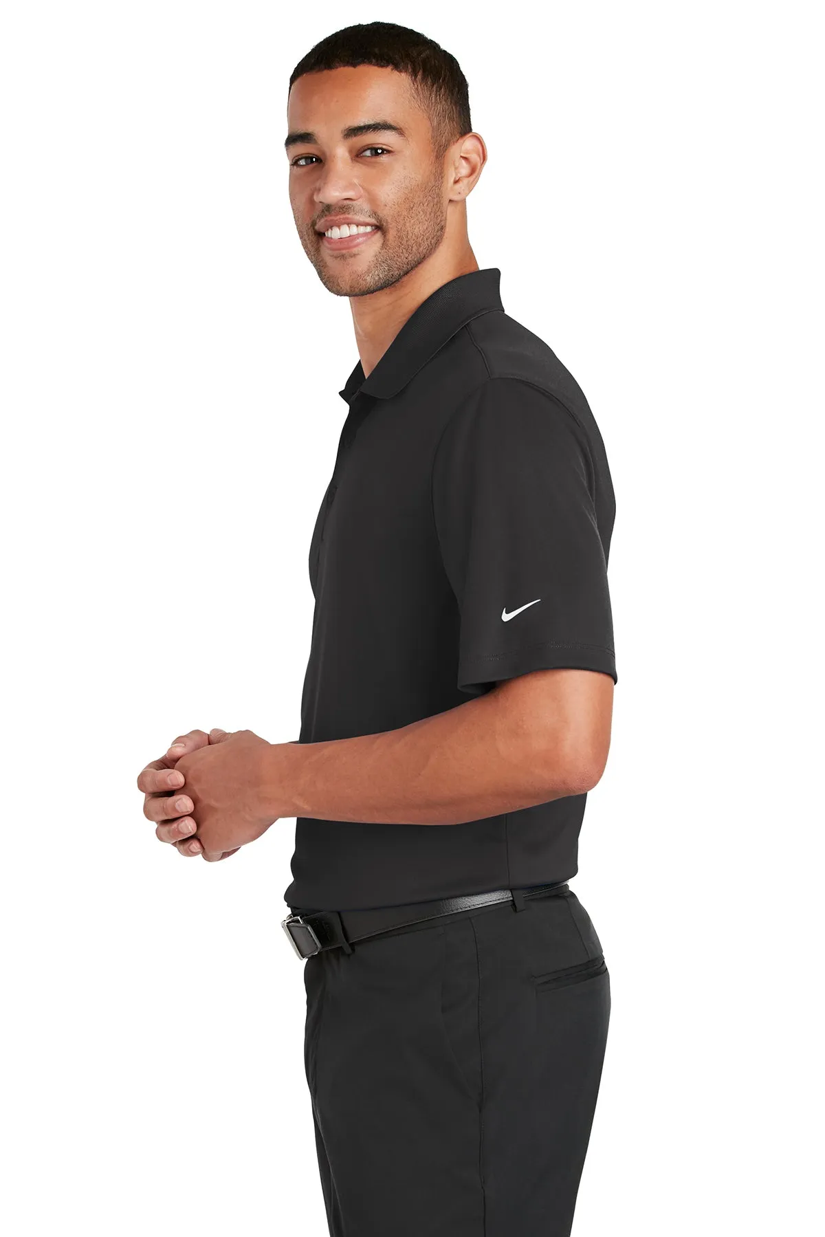 Nike Dri-FIT Players Custom Polos with Flat Knit Collar, Anthracite