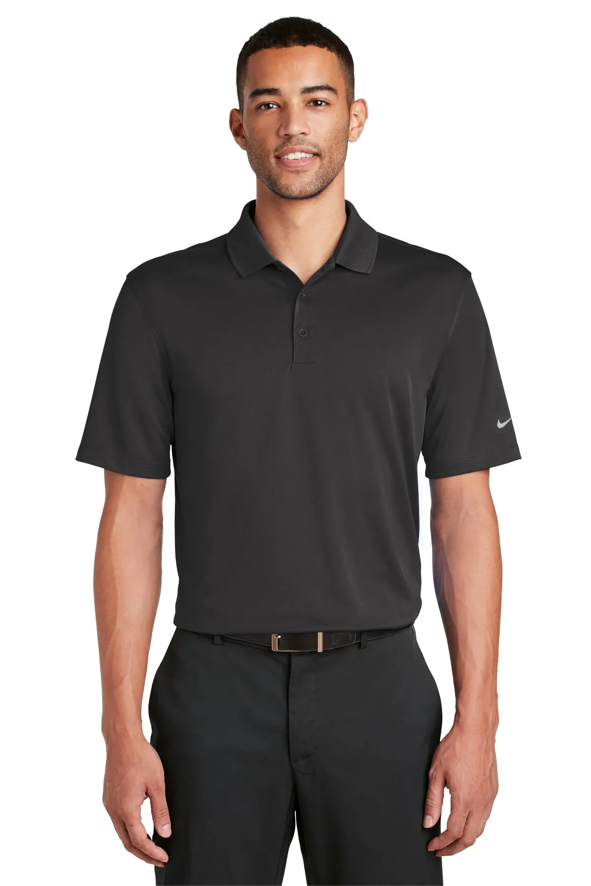 Nike Dri-FIT Players Custom Polos with Flat Knit Collar, Anthracite