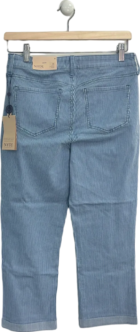 NYDJ Blue Striped Chloe Crop Trella Jeans UK 8