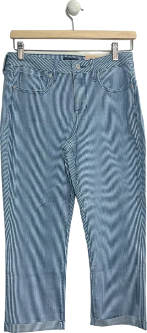 NYDJ Blue Striped Chloe Crop Trella Jeans UK 8