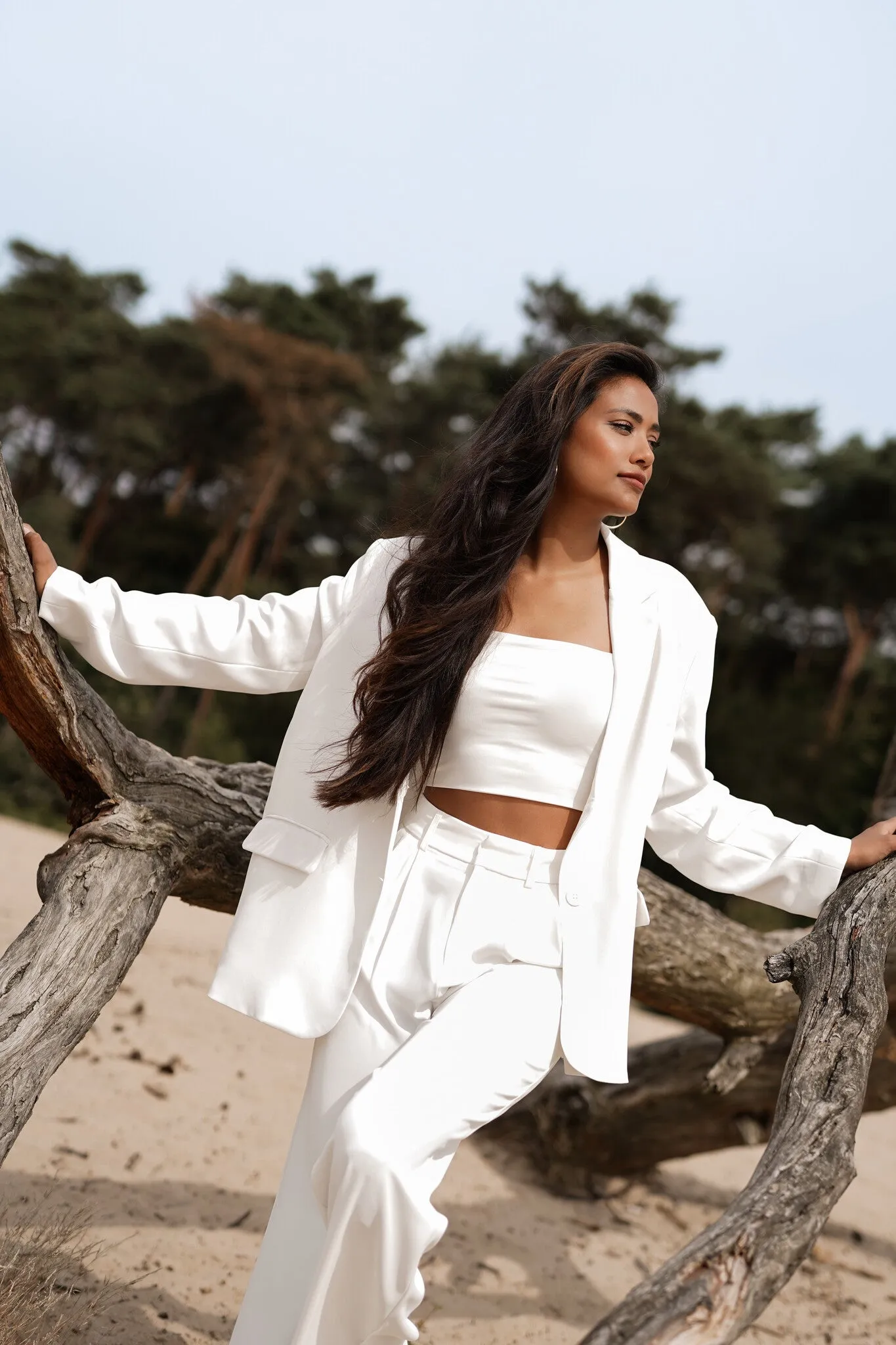 Oversized blazer wijd model wit - Kate
