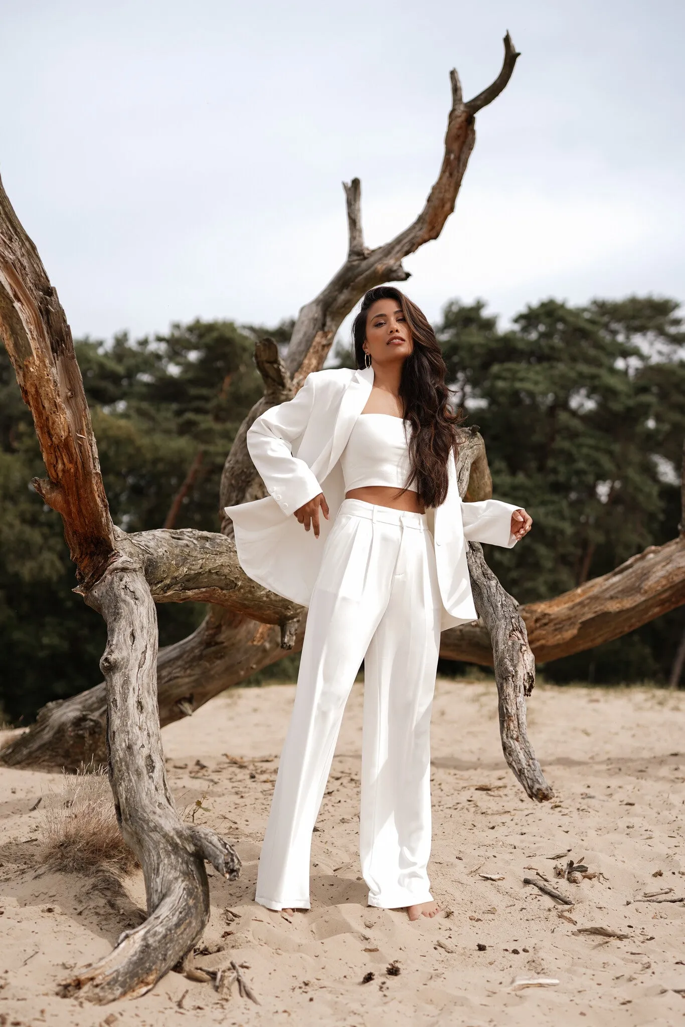 Oversized blazer wijd model wit - Kate