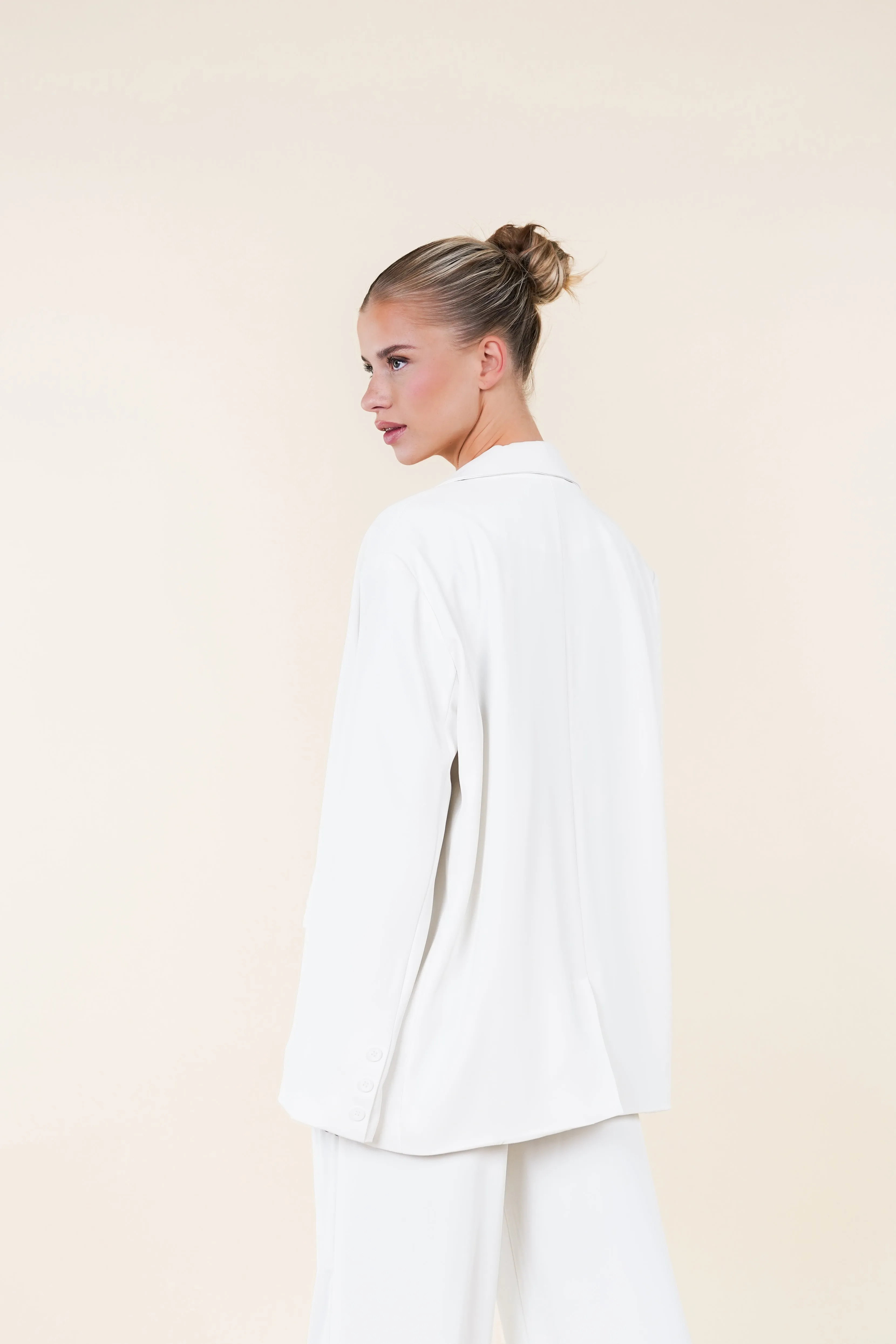 Oversized blazer wijd model wit - Kate