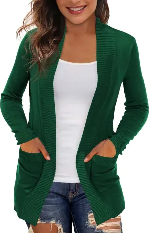 REDHOTYPE Women's Cardigans with Pockets Casual Lightweight Open Front Cardigan Sweaters for Women (S-2XL)