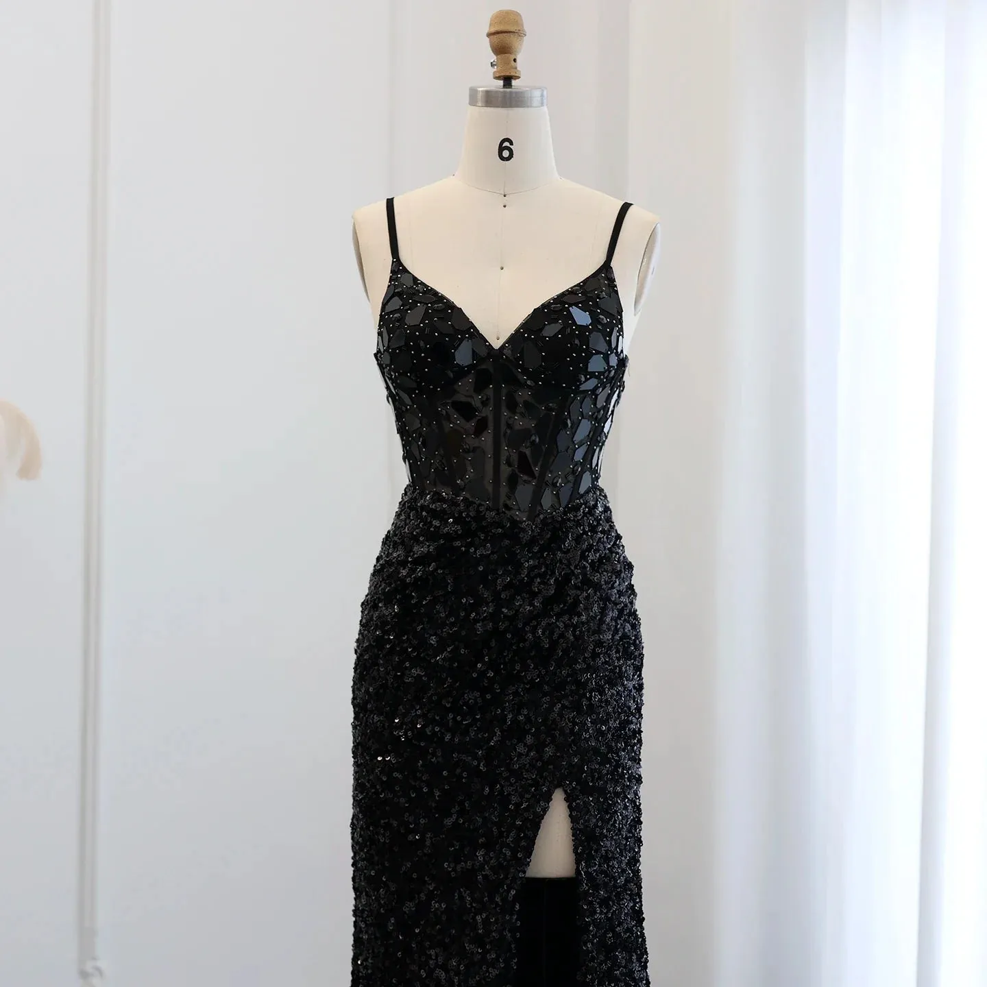 Sexy Spaghetti Burgundy Sequin Prom Evening Dress SS166
