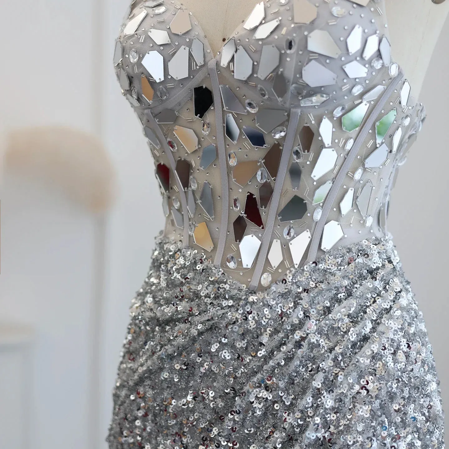 Sexy Spaghetti Burgundy Sequin Prom Evening Dress SS166