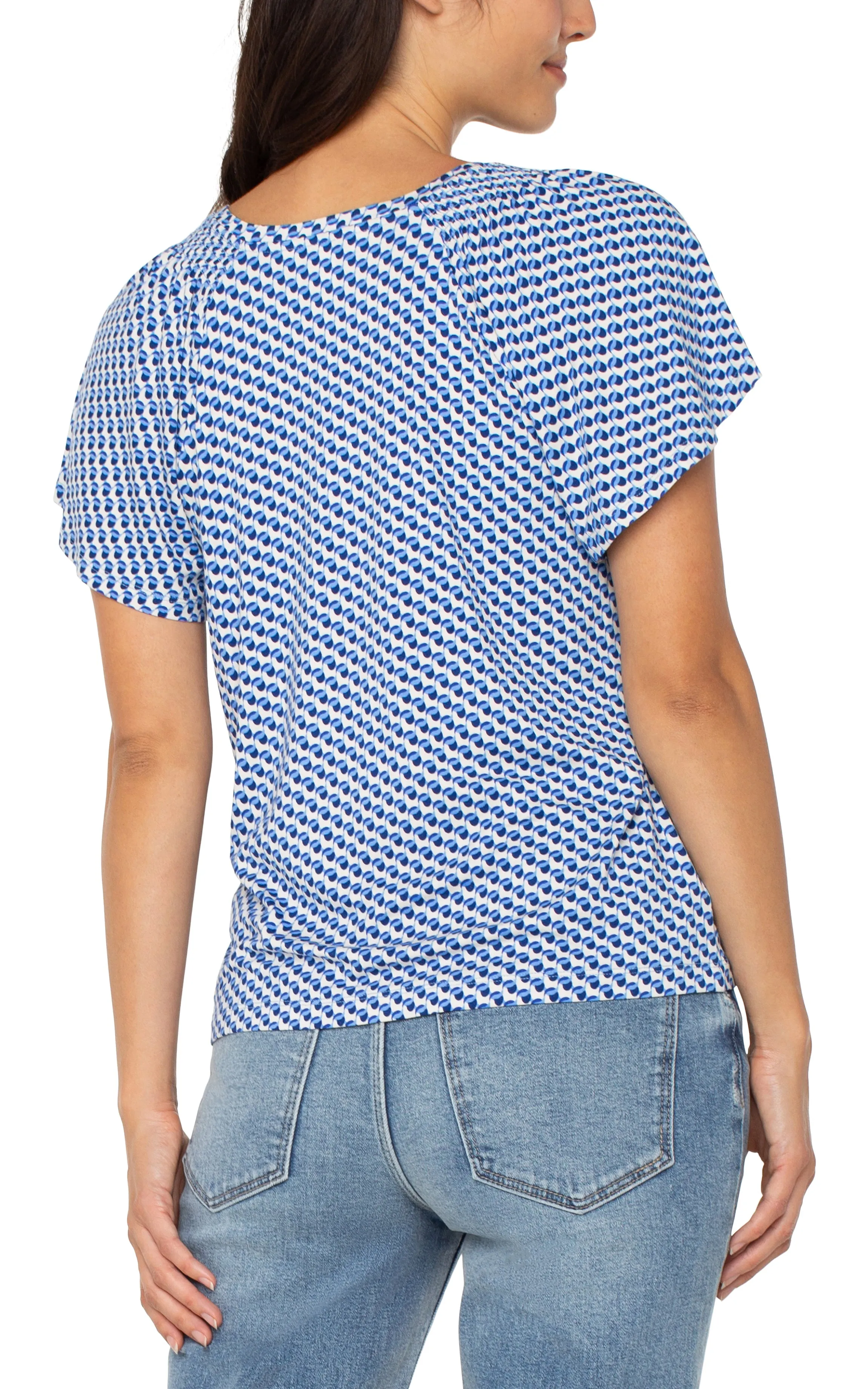 Short Flutter Sleeve Knit Top