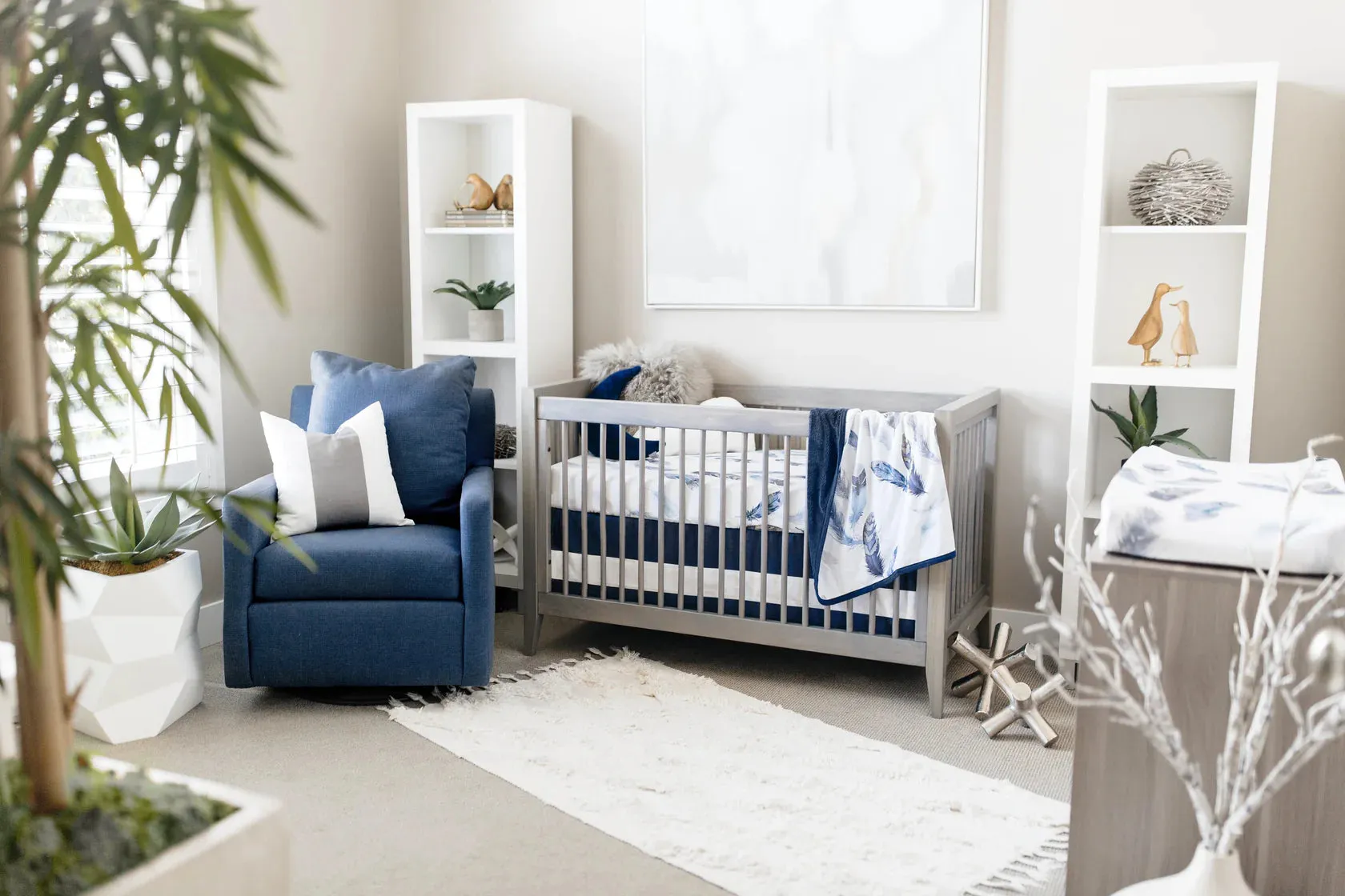 SOLID CRIB SKIRT - INDIGO