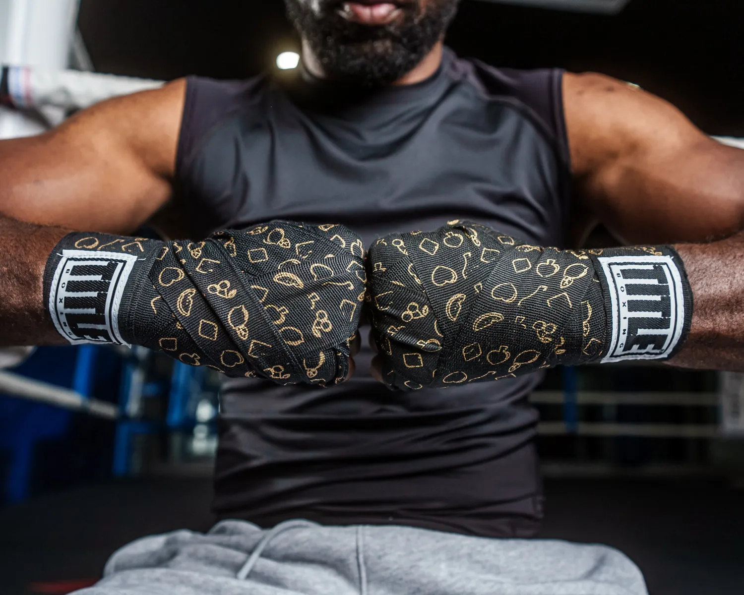 TITLE Boxing Print Hand Wraps 180"