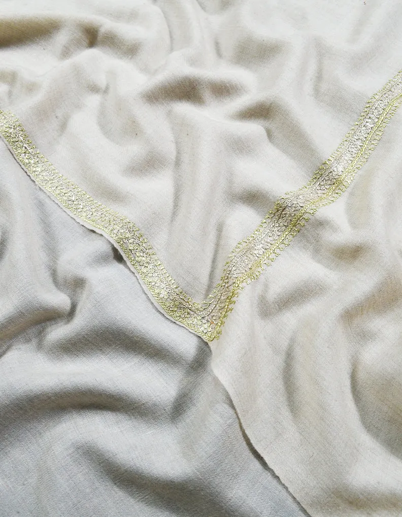 white tilla embroidery pashmina shawl 8281